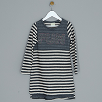 Vestido Manga Longa Cinza Tam. 4 ao 8 - 050127856